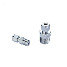 factory  certificated compression straight npt bsp male connector air steam pipe fittings/ straight union tube fittings